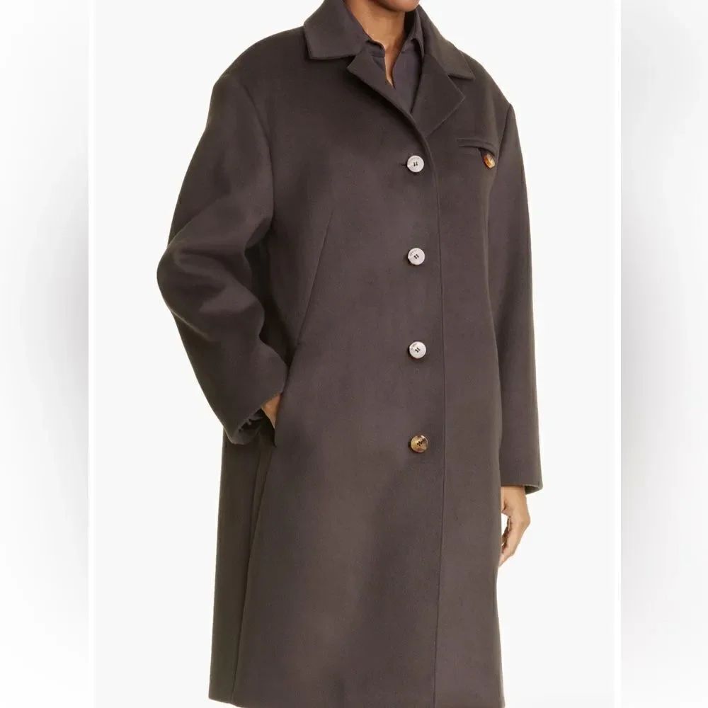 OFF-WHITE Brushed Woven Single Breasted Coat size 4 $2682